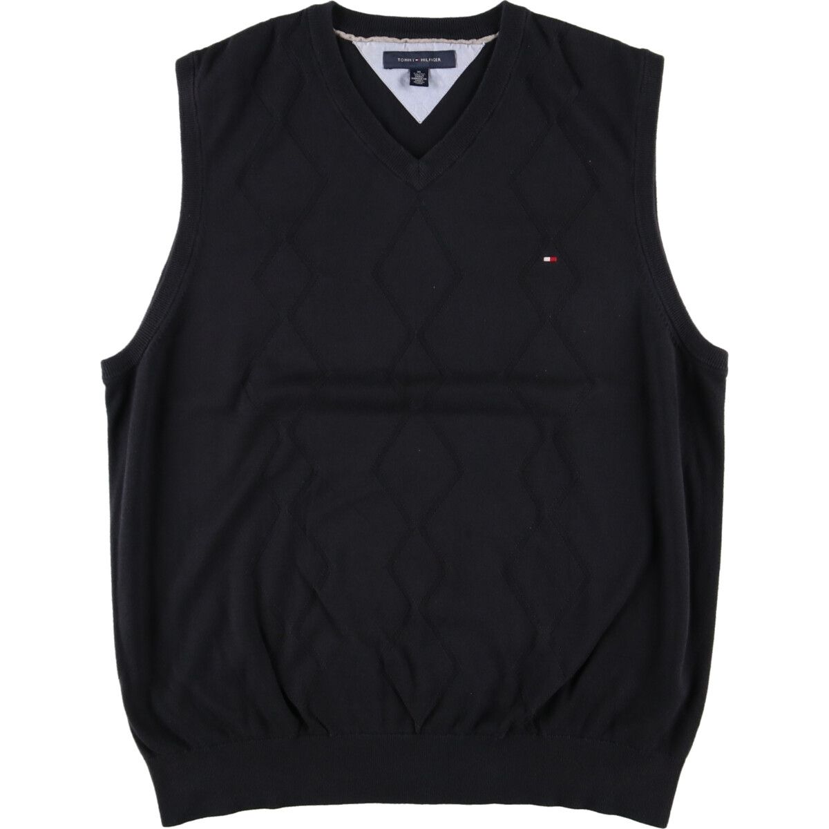 古着 トミーヒルフィガー TOMMY HILFIGER Vネック コットンニットベスト メンズL/eaa375459