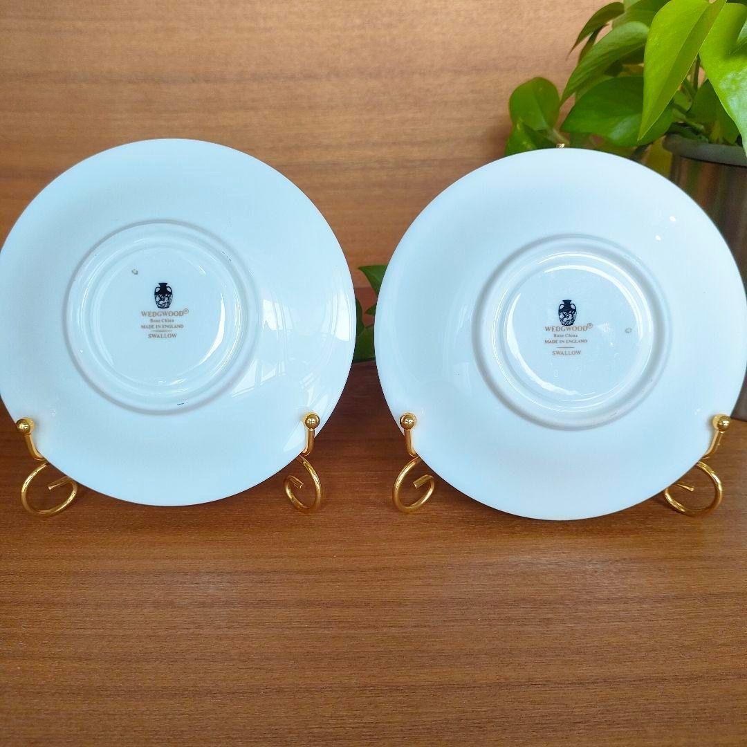 美品★ウェッジウッド スワロー カップ＆ソーサー シノズワリ 黒壺 美品☆ウェッジウッド スワロー カップ＆ソーサー 2客セット