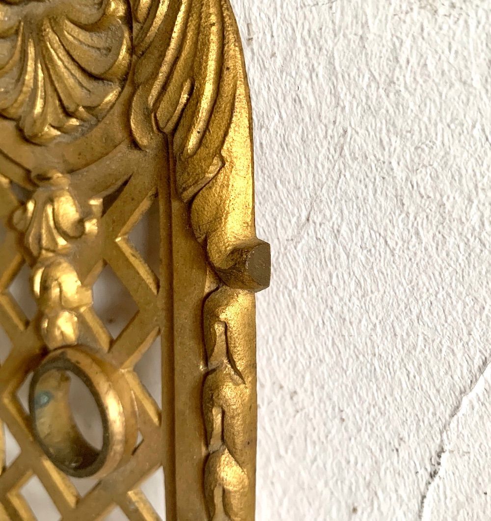 フランスアンティーク真鍮ドアプレートペア2( FA-ac58) クリアランス