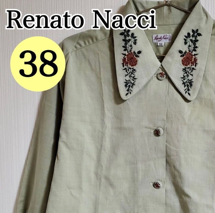 【値下げ】RENATO　NUCCI　レナートヌッチ　長袖ブラウス　白　３８/L 値下げ】RENATO NUCCI レナートヌッチ 長袖ブラウス 白 38/L