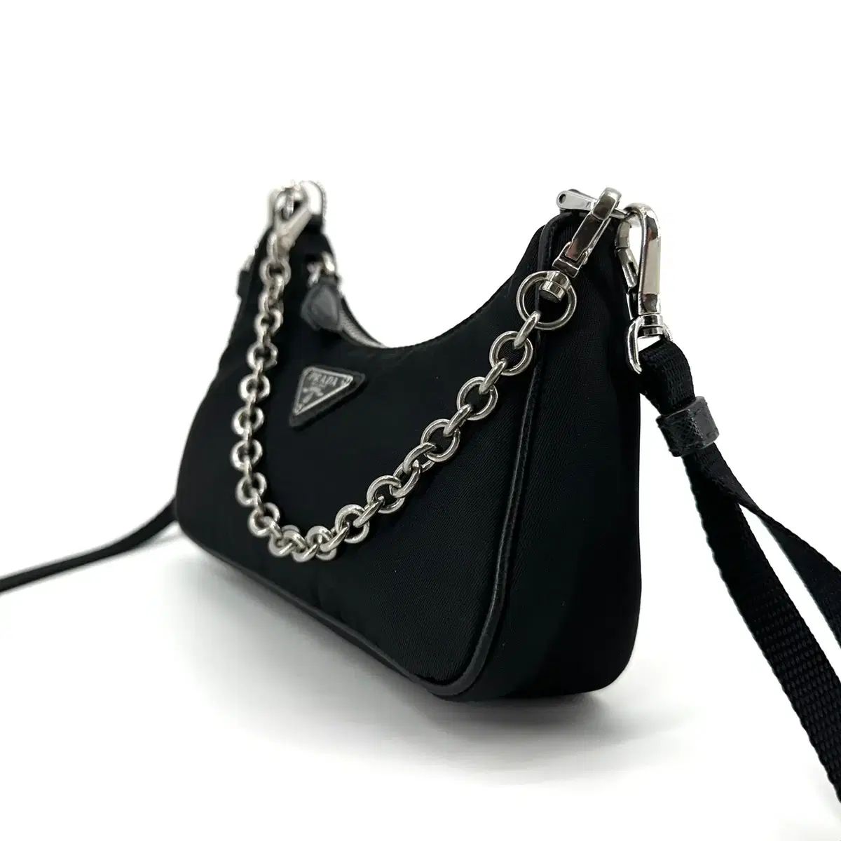 ブラック Re-Nylon ミニポーチ | PRADA Re-Nylon ミニポーチ テスート