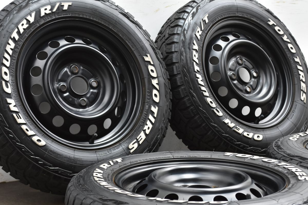 ハスラータフト等 スチール 14in 5J 40 PCD100 オープンカントリーR T 165 80R14 エブリイ キャリイ ハイゼット カスタムサイズ