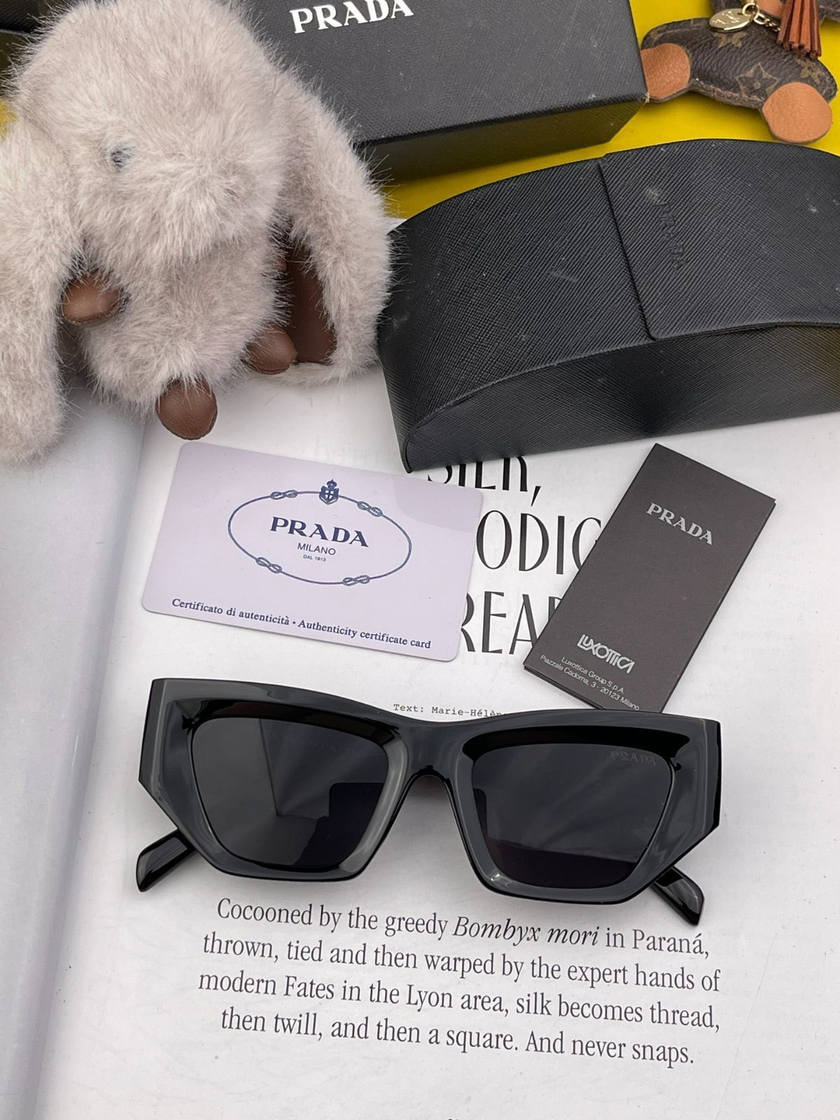 【良品PRADA】ブラウン スクエア サングラス 鼈甲フレーム PRADA 未使用 プラダ 眼鏡 アイウェア べっ甲柄 サングラス