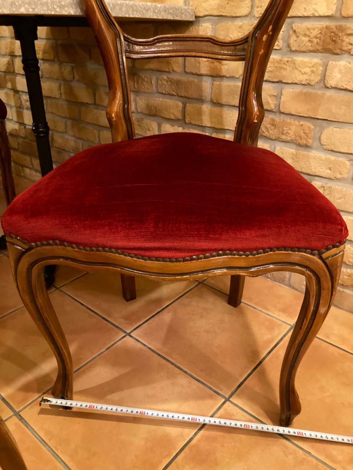 rococo wine red balloon back chair 1脚