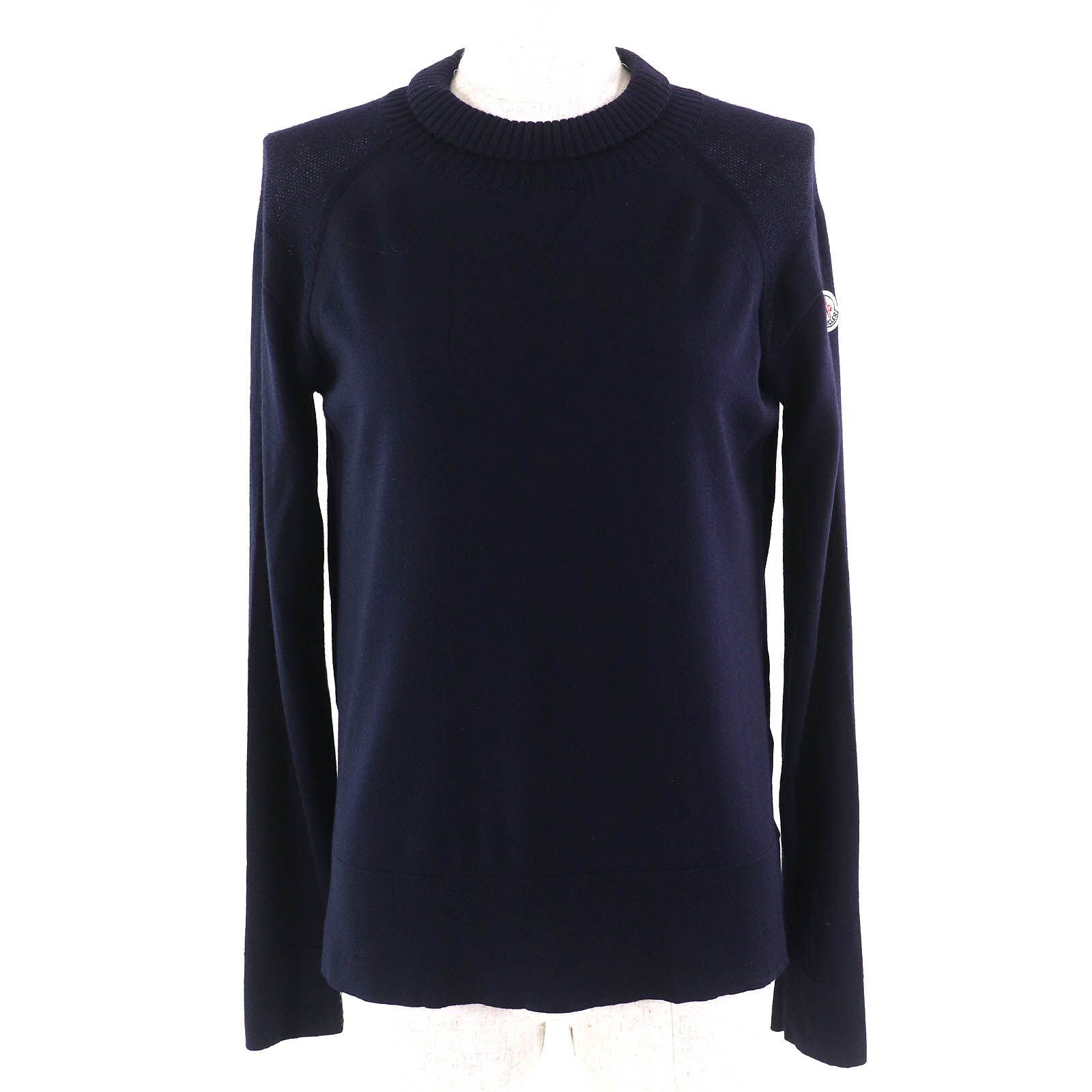 ネイビー ストライプ ニットセーター M MONCLER MONCLER (モンクレール) ハーフジップ ボーダー ニット