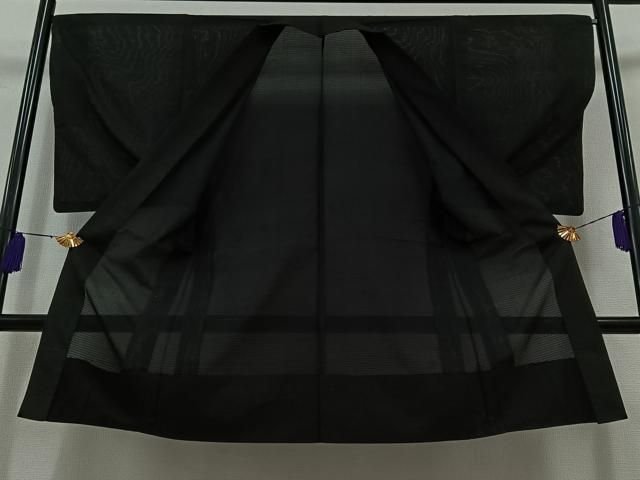 平和屋着物▽男性 羽織 スリーシーズン 春夏秋 塵除け 黒色 正絹 AABB6225jh