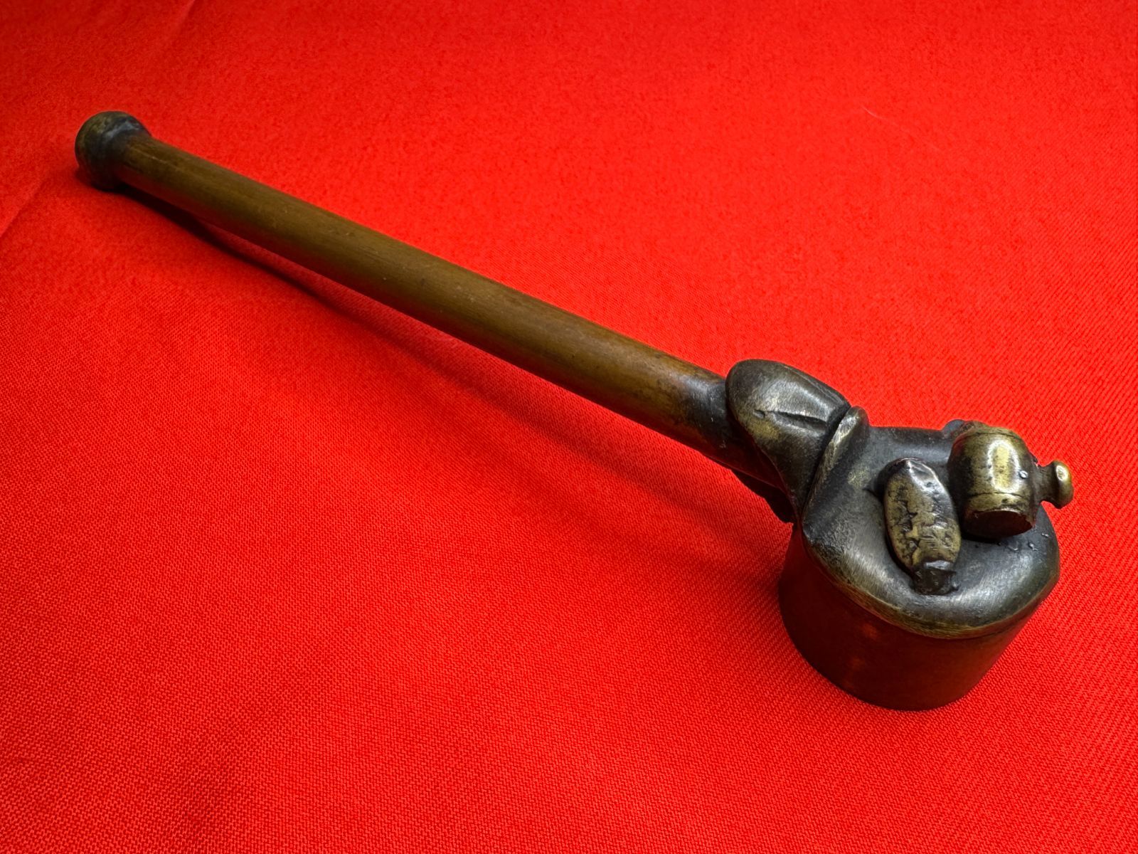 矢立 銅地 無銘 骨董 古美術 古道具 江戸時代 時代物 打出の小槌 小判 大判