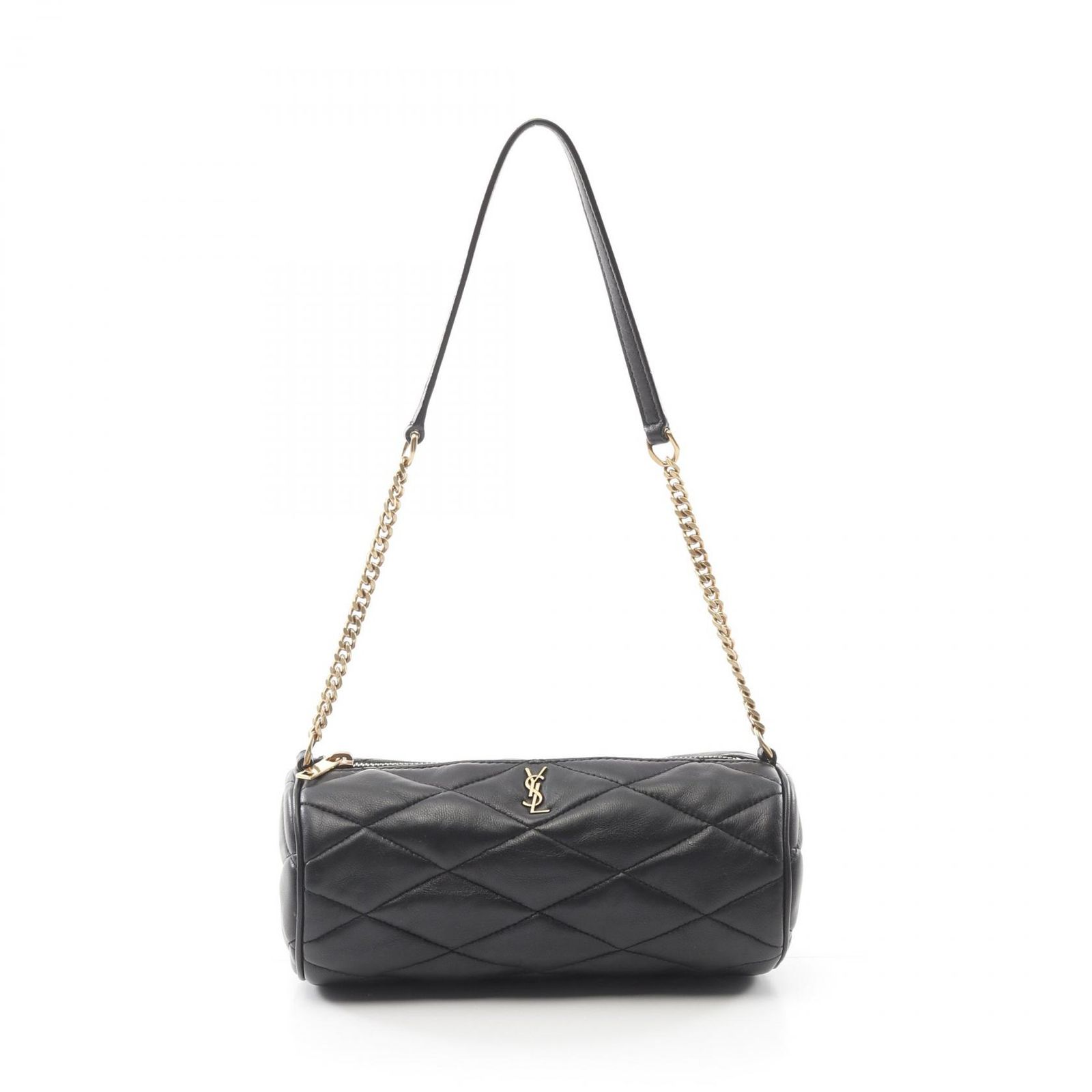 イヴ サンローラン YVES SAINT LAURENT ショルダーバッグ 699703 ブラック レザー シャーデー スモール チューブバッグ レディース Used A