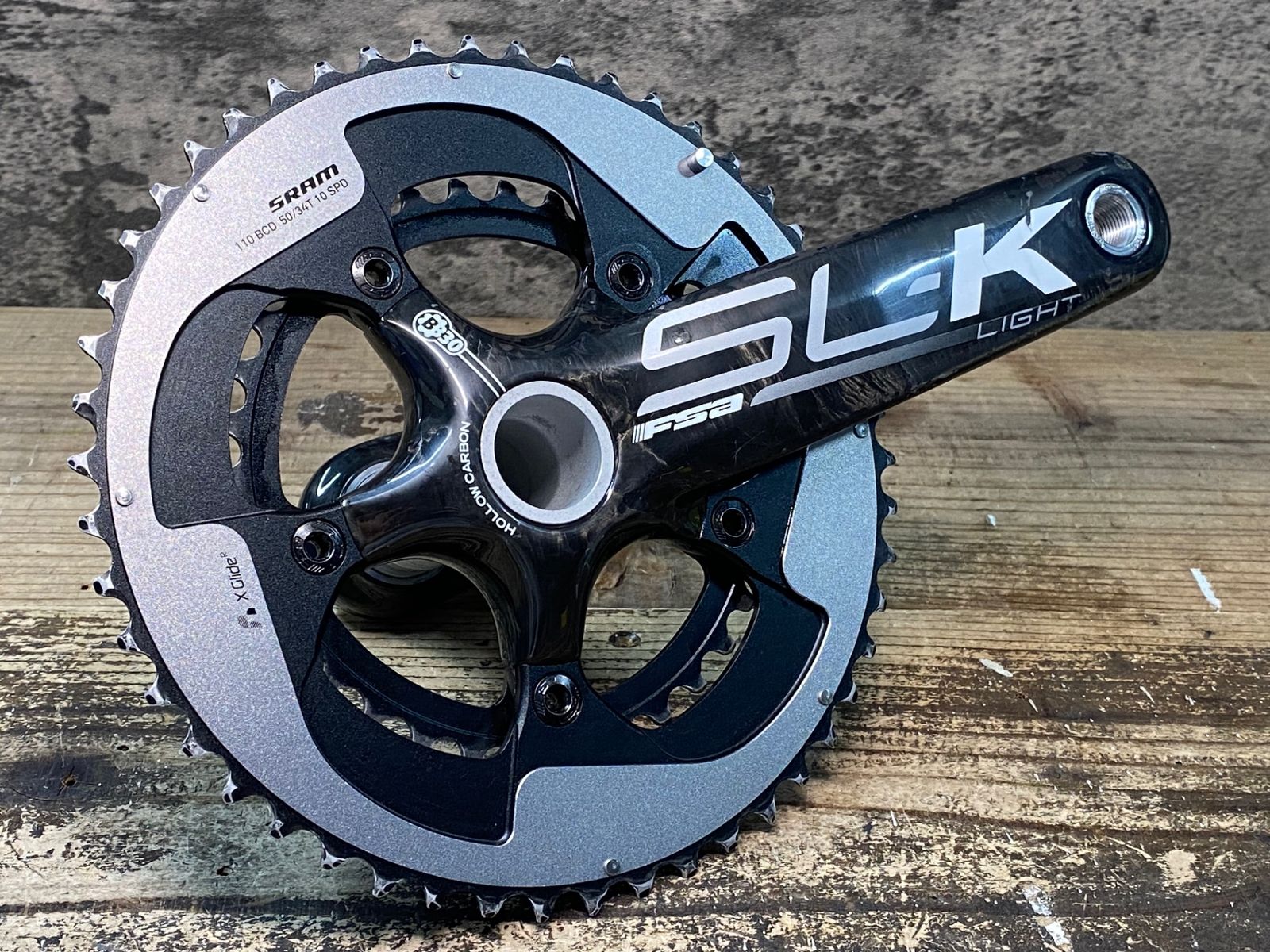 JG533 FSA SL-K LIGHT SRAM 10Sチェーンリング カーボン クランクセット 172.5mm 50|34T BB30 HOLLOW CARBON