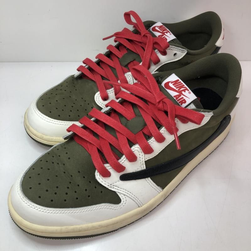 Travis Scott × Nike Air Jordan 1 Low OG SP Reverse Olive 27.5cm カーキ ホワイト 66