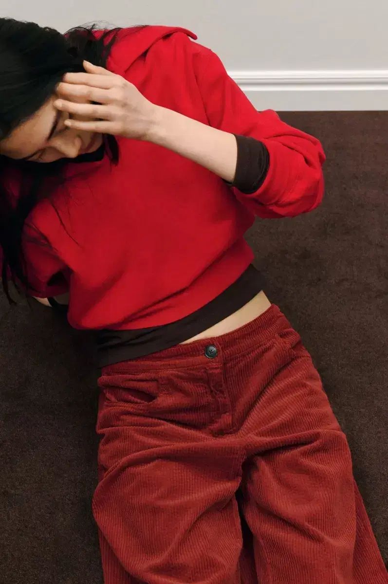 Zara の兄貴分〔 Massimo Dutti 〕パンツ 赤 新品 ZARA(ザラ) xs ( 66 ) コーデュロイ ワイドパンツ COS(コス