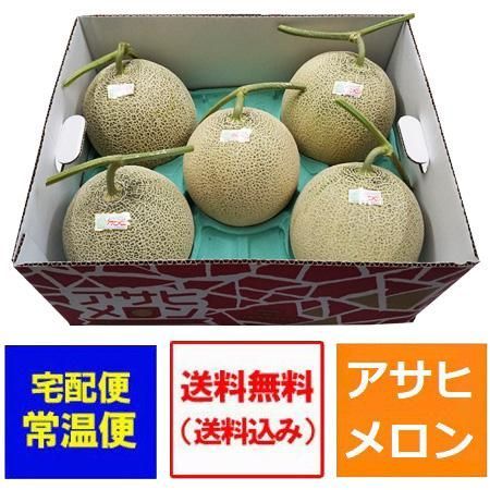 北海道 アサヒ メロン 送料無料 アサヒメロン 追分 アサヒメロン 8kg 1箱(1ケース) 5玉入 優品 追分アサヒメロン 農協共撰 メロン フルーツ 果物 くだもの