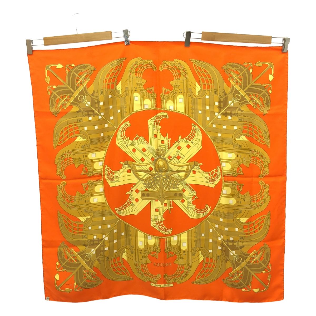 HERMES | エルメス | PROUES プロテウス カレ90 シルク スカーフ | オレンジ