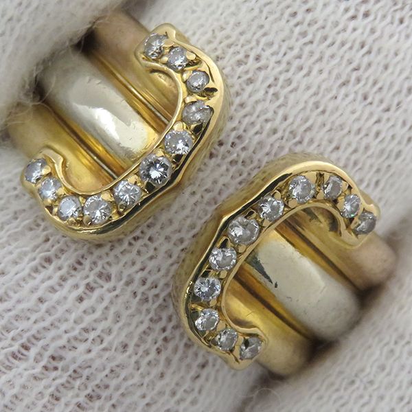 ★廃盤★カルティエ　2C ロゴ　ダイヤモンドリング　K18 ゴールド　17号 カルティエ(CARTIER)カルティエ 2C ダイヤ リング ロゴ リング・指輪