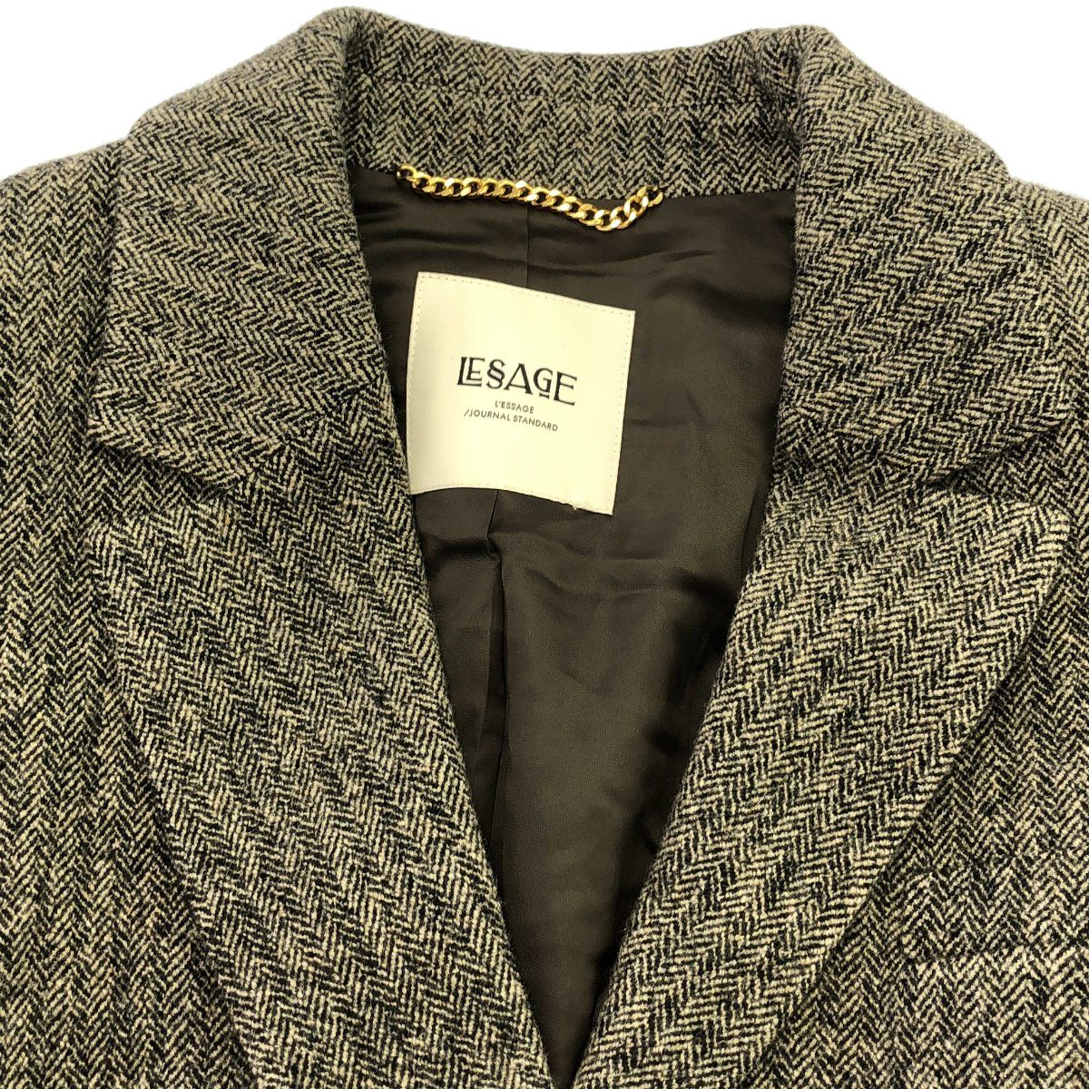 JOURNAL STANDARD - JOURNAL STANDARD L&#39;ESSAGE ジャーナルスタンダード レサージュ 23AW ヘリンボーンツイードクロップドジャケット 23010370210140 ブラウン F JOURNAL STANDARD L'ESSAGE ジャーナルスタンダード レサージュ