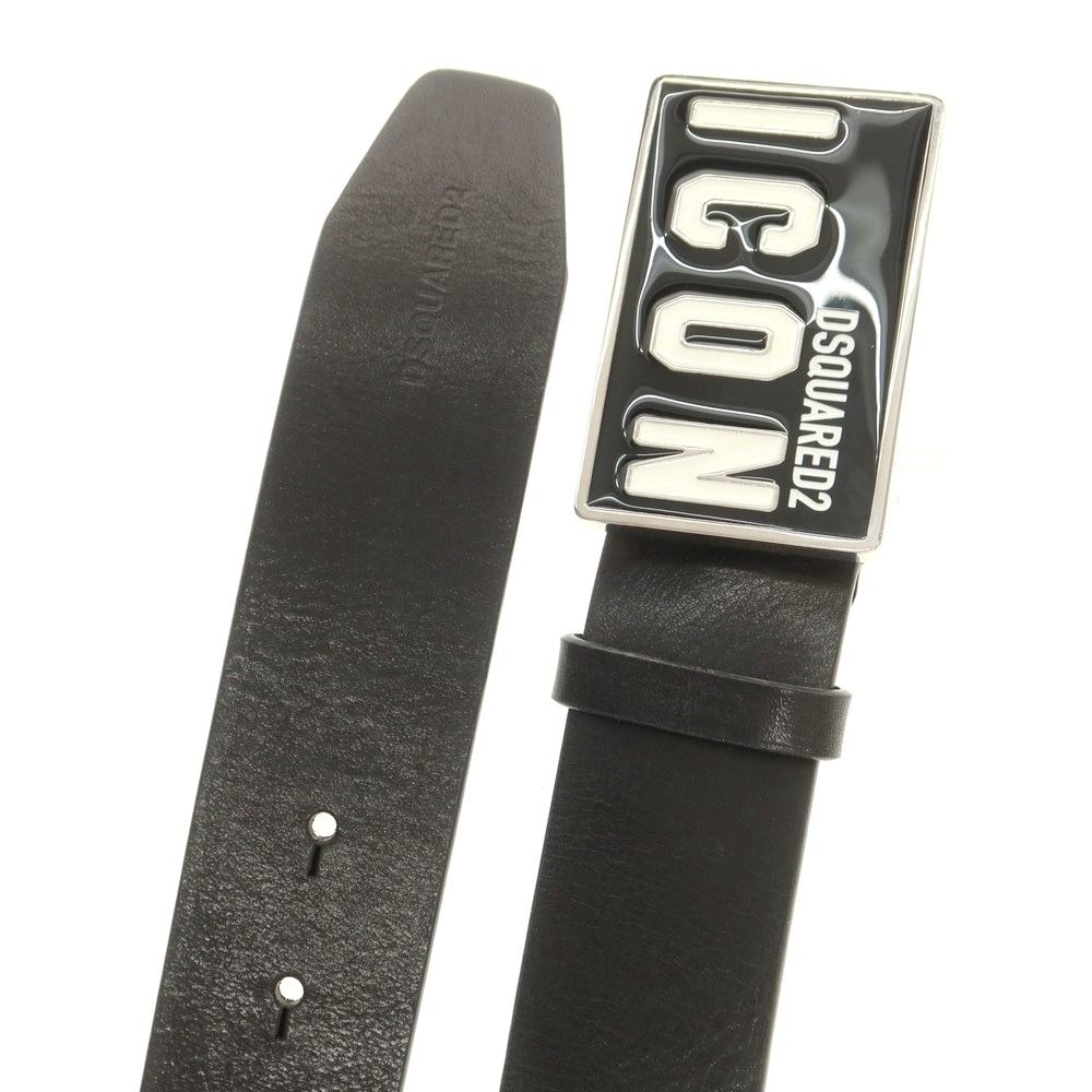 DSQUARED2 本革 ベルト サイズ80 黒 22aw 新品】ディースクエアード DSQUARED2 レザー ベルト ブラック