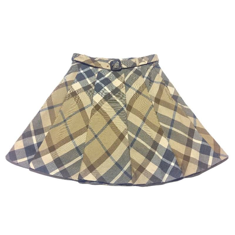 Burberry ノバチェック プリーツ ミニスカート ベルト付き バーバリー ブルーレーベル ノバチェック ベルト付き プリーツ ミニ