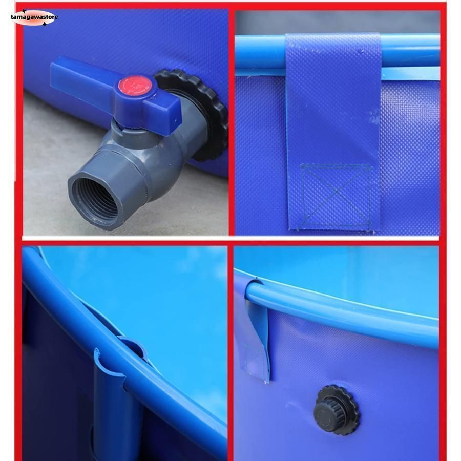  2025アップグレード ラウンド キャンバス 養魚池 プール大型水槽 立体養魚池 水槽 ホワイトスタンド付き スプライスしやすい 水を貯めや レイアウト用品 爬虫類 両生類用品