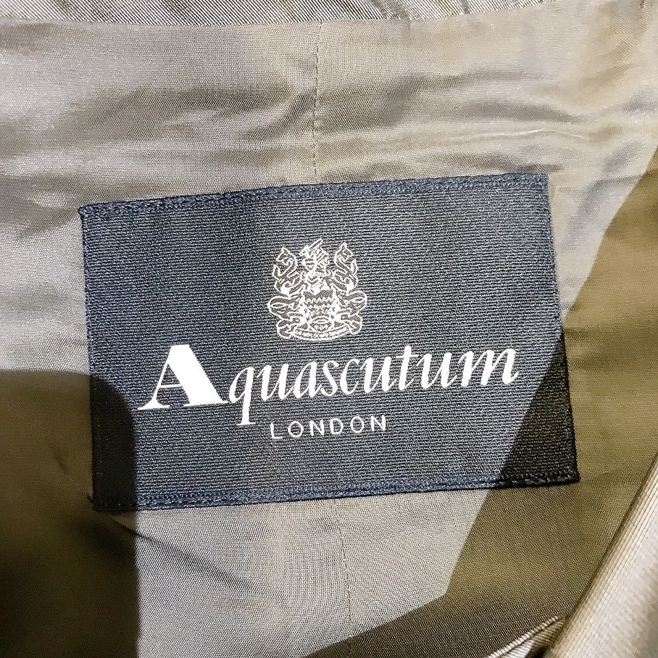 Aquascutum アクアスキュータム スプリングコート ステンカラーコート グレー 光沢 シルバー アウター メンズ 38サイズ - メルカリ