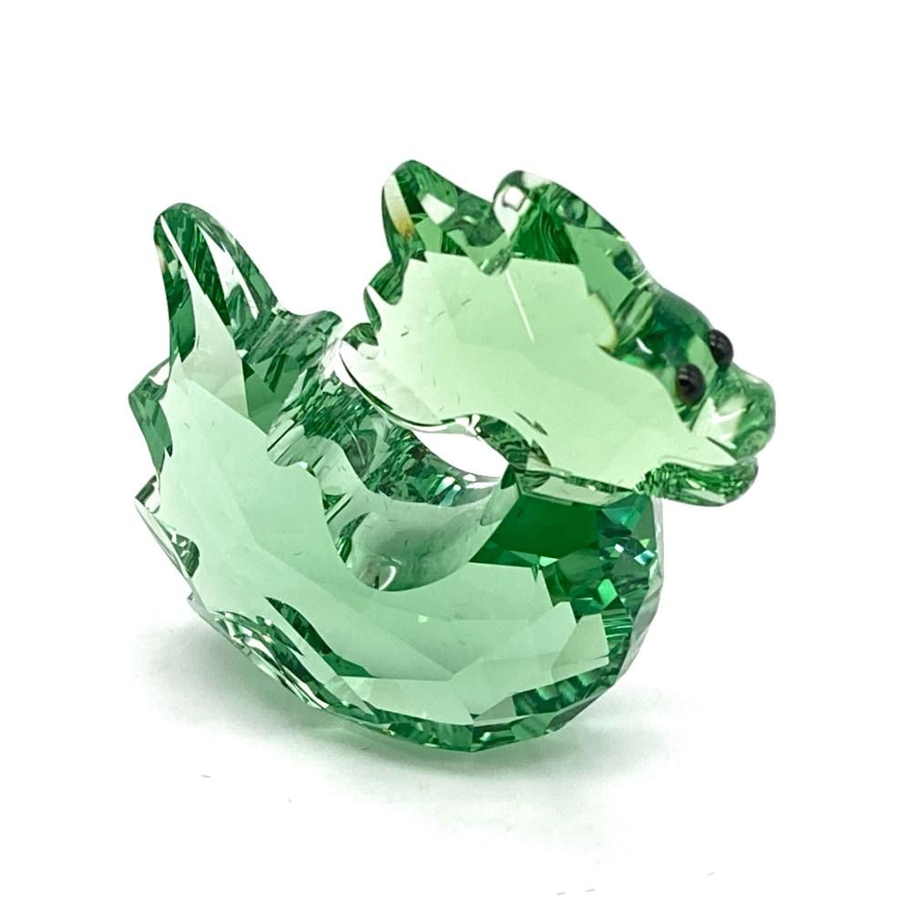 SWAROVSKI - スワロフスキー SWAROVSKI Lucky Dragon ラッキードラゴン オブジェ 置物 1054586 グリーン【中古】 SWAROVSKI スワロフスキー ラッキードラゴン 幸運を呼ぶ 龍 竜