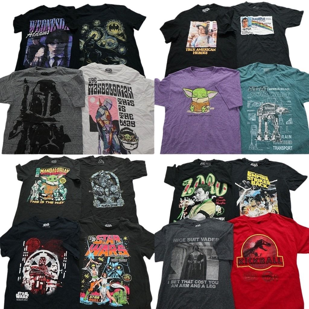 古着卸 映画 ドラマ 半袖Tシャツ 16枚セット メンズ XS |S スターウォーズ バットマン ワンピース 古着 NA0223