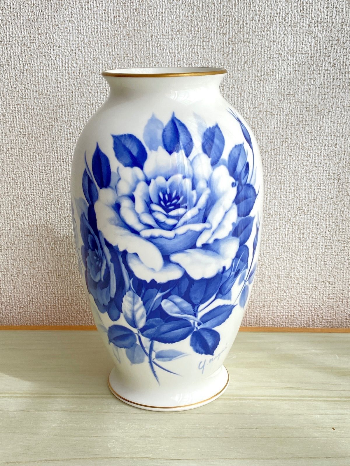 ＊良品＊深川製磁　ブルーチャイナ　花瓶　フラワーベース　高さ23cm 深川製磁 ブルーチャイナ 花瓶 花生 フラワーベース SHOP偶然と