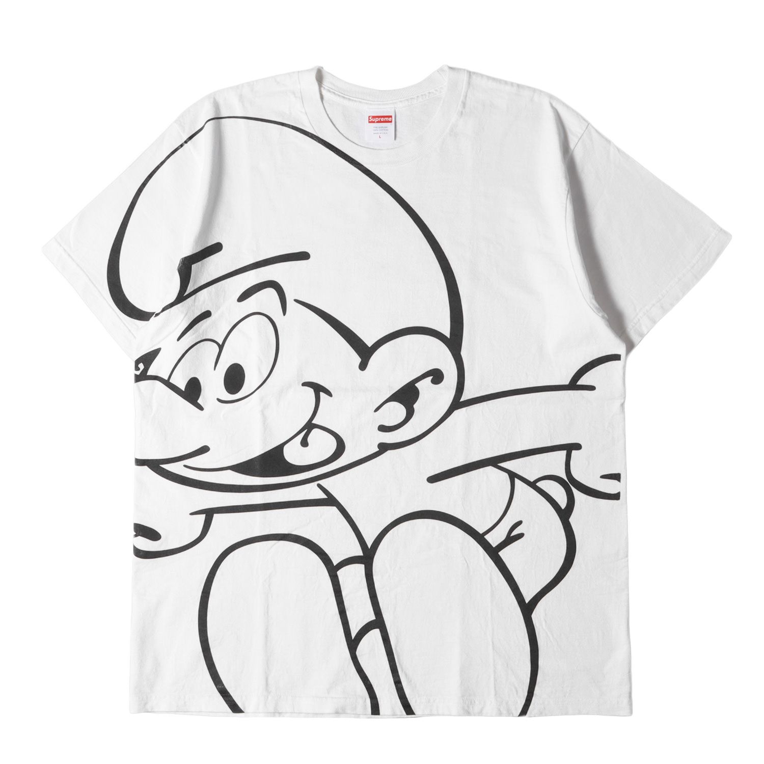 Supreme シュプリーム Tシャツ サイズ:L 20AW Smurfs スマーフ プリント クルーネック 半袖Tシャツ Smurfs Tee  ホワイト 白 トップス カットソー コラボ【メンズ】