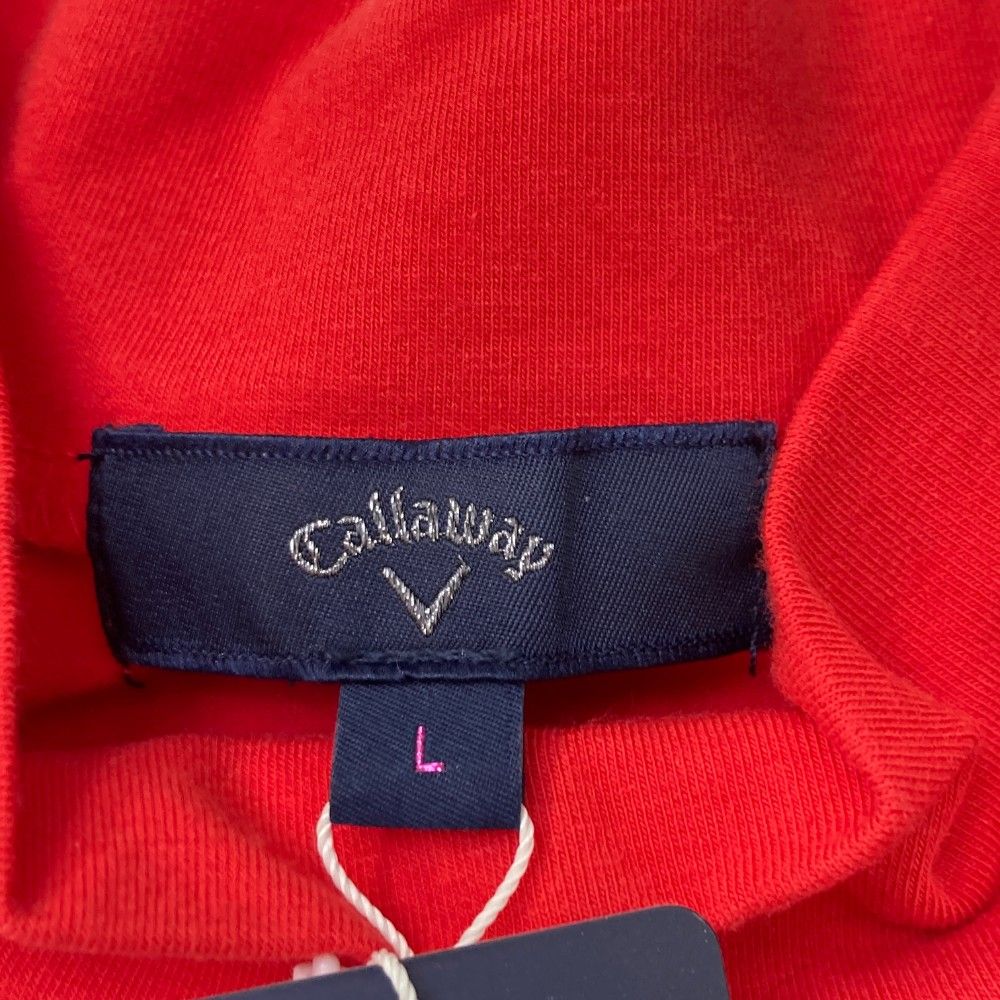 サイズ：L CALLAWAY キャロウェイ 2023年モデル モックネック 長袖Tシャツ  レッド系 [240101424970] ゴルフウェア レディース ストスト サイズ：L CALLAWAY キャロウェイ 2023年モデル モックネック