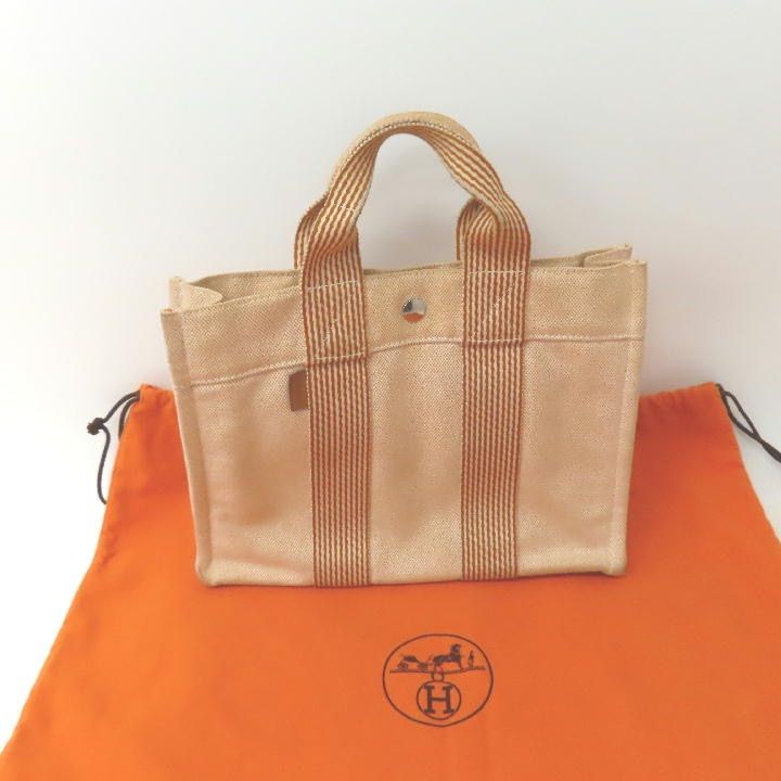 良品】HERMES エルメス ニューフールトゥ PM オレンジ・ホワイト