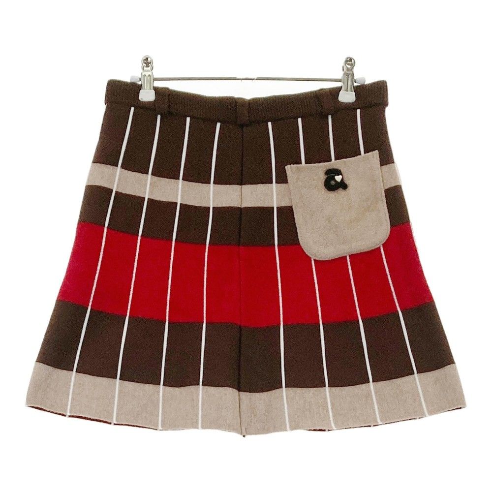 サイズ：38 ARCHIVIO アルチビオ ニットスカート パンチング レッド系