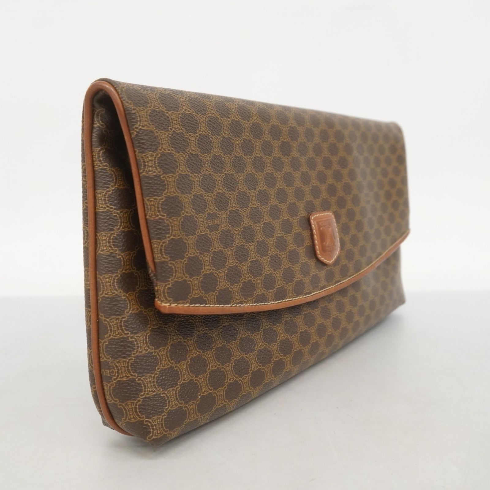 CELINE ブラウンレザー ハニカムパターン クラッチバッグ CELINE ブラウンレザー ハニカムパターン クラッチバッグ 楽天