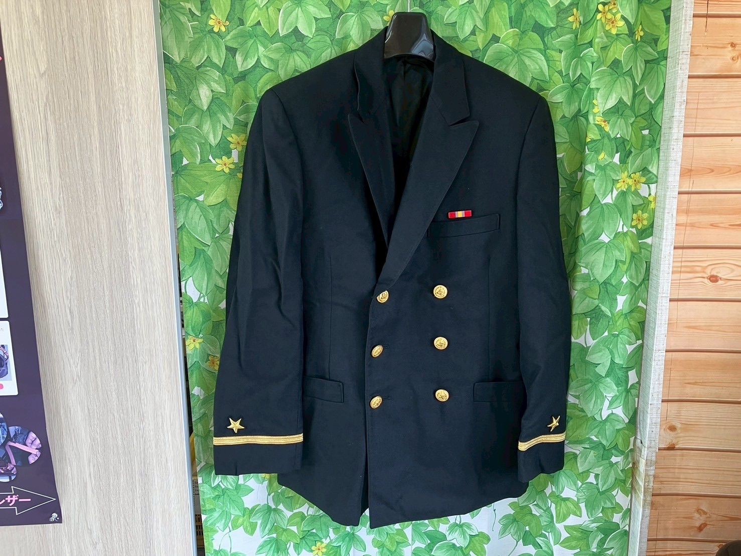 U.S.NAVAL ACADEMY アメリカ海軍 ミリタリー 金ボタン付き ダブルジャケット|ブレザー 紺ネイビー36 軍服 制服 アーミー スーツ 現状品