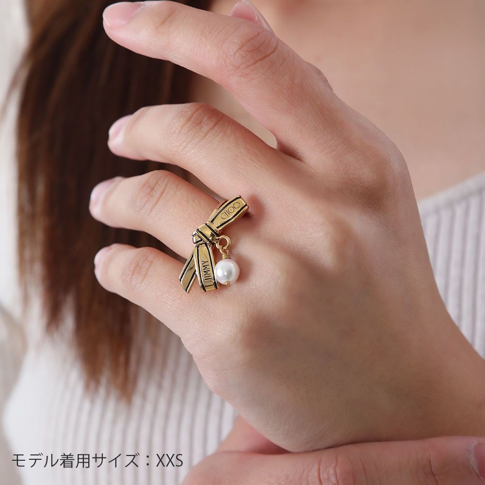 新品 Jimmy Choo ジミーチュウ J000177665 JKI RIBBON RING JKI リボン