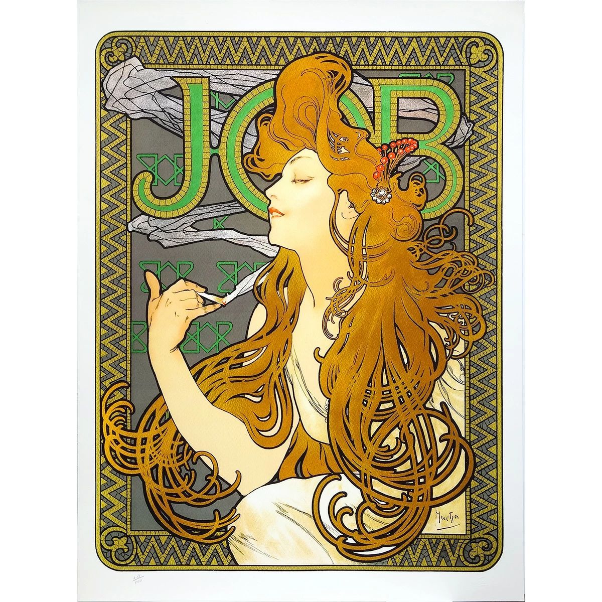 アルフォンス・ミュシャ 「ホワイトスター」 エンボスミュシャ財団承認 アルフォンス・ミュシャ 「ホワイトスター」 エンボスミュシャ