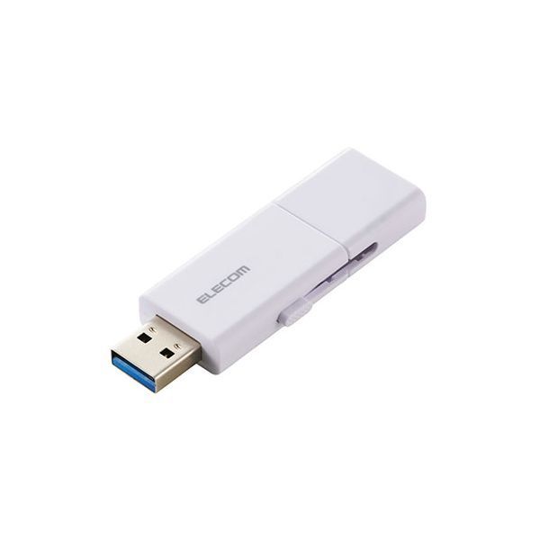 エレコム スライド式 USB 5Gbps Type-C TM USB-A メモリ 128GB ホワイト MF-WSAU3128GWH
