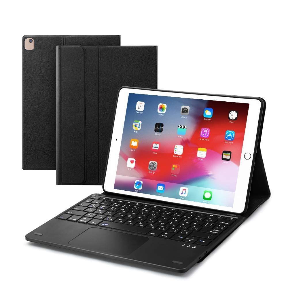 [新品・未使用]最新型 iPad第9世代 iPad10.2/10.5インチキーボードケース JIS基準日本語配列 第8世代2020 bluetoothキーボード タッチパッド搭載 EWiNR 脱着式 2台のiOSデバイス切り替え可能 ipad air3