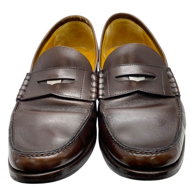 エルメス セリエ コイン ローファー モカシン シューズ レザー ダーク ブラウン ロゴ HERMES サイズ 41 1|2 約26.5cm