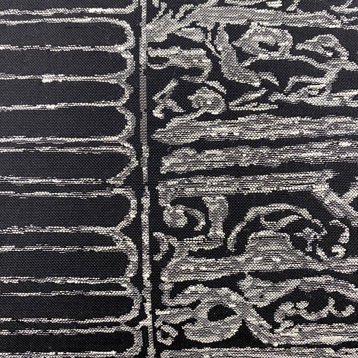 袋帯 秀品 ますいわ屋 幾何学 黒 六通 正絹