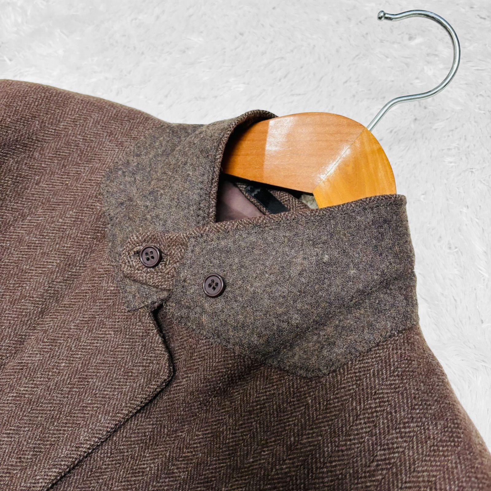 ポールスミス DREAMER 高級生地 テーラードジャケット グレンチェック L セール】グレンチェック ミックステクスチャー 2ボタンジャケット