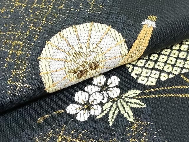 ⭕️超目玉品⭕️●絽金彩袋帯●六通●流水文様●10,000円●ご縁 ⭕️超目玉品⭕️○絽金彩袋帯○六通○流水文様○