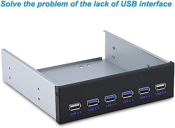 default Richer-R USBフロントパネル 5.25インチ USB 3.0ハブ 19ピン to 6インターフェース4 USB3.0  USB2.0 USB前面パネル 金属製フロントパネルUSBハブ ::36287 メルカリShops