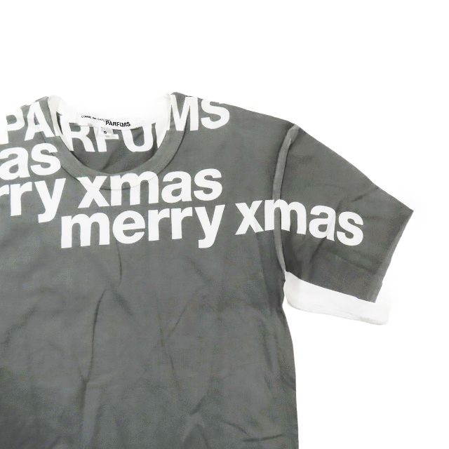 コムデギャルソンパルファム COMME des GARCONS PARFUMS ロゴ Tシャツ カットソー クルーネック 半袖 merry Xmas  メリークリスマス トップス サイズS グレー系 メンズ レディース YBA11 - メルカリ