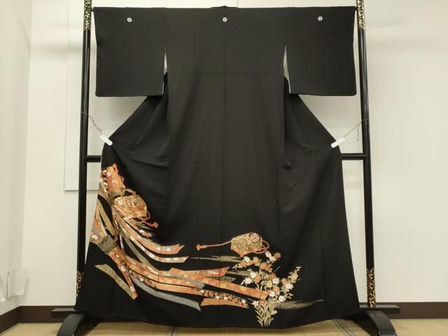 平和屋着物○女性 行灯袴 総刺繍 ミッドナイトブルー色 金銀糸 卒業式  