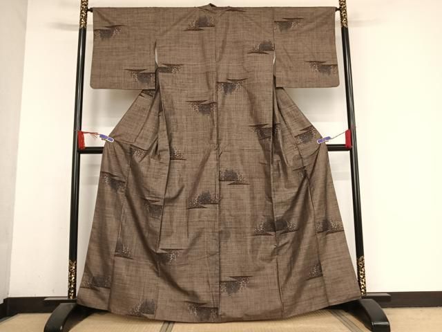 平和屋着物○本場大島紬 カタス9マルキ 樹林文 正絹 逸品 AABB1300np