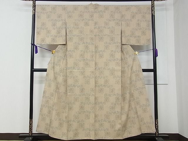 平和屋本店■極上　本場結城紬　100亀甲　吉祥文　大丸扱い　逸品　未使用　CZAA0509s4 平和屋本店□極上 本場結城紬 100亀甲 吉祥文 大丸扱い 逸品 未使用