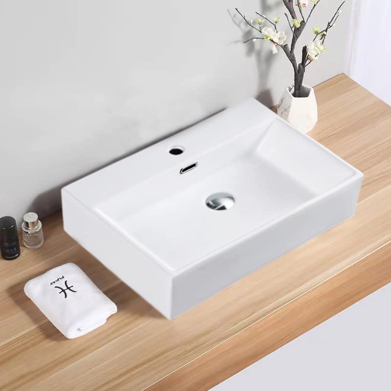 新品 【JOMOWN限定排水セット付き】おしゃれ 洗面ボウル 洗面台 大型洗面ボール 置き型 手洗い鉢 陶器製 手洗い器 手洗いボウル 510*360*130mm（長方形）