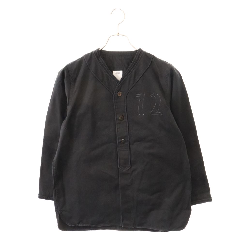 VISVIM (ヴィスヴィム) 17AW DUGOUT SHIRT ダグアウト ノーカラー ベースボール長袖シャツ ブラック  0117205011028 - メルカリ