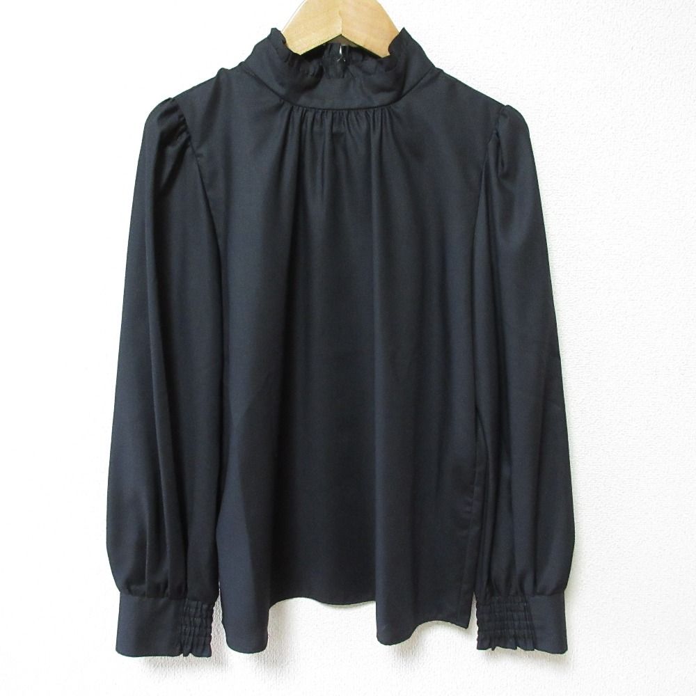 未使用 22SS BLUE LABEL CRESTBRIDGE ブルーレーベルクレストブリッジ マイクロピーチスパンブラウス ボウタイ シャツ 36 ブラック レディース 古着 中古 未使用 22SS BLUE LABEL CRESTBRIDGE ブルーレーベルクレスト