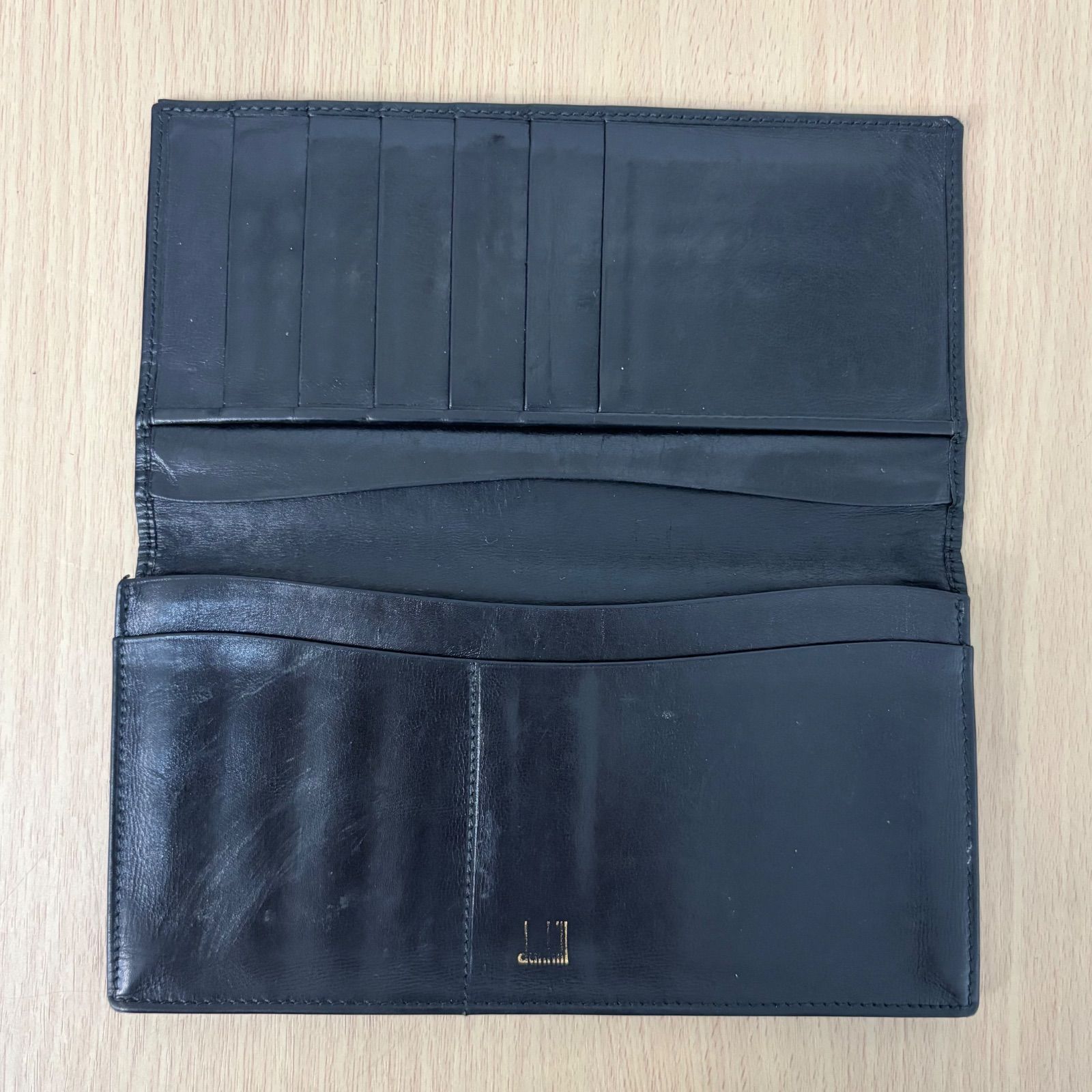 送料無料】 ダンヒル 二つ折り 財布 ec-23786 ブラック 札入 美品