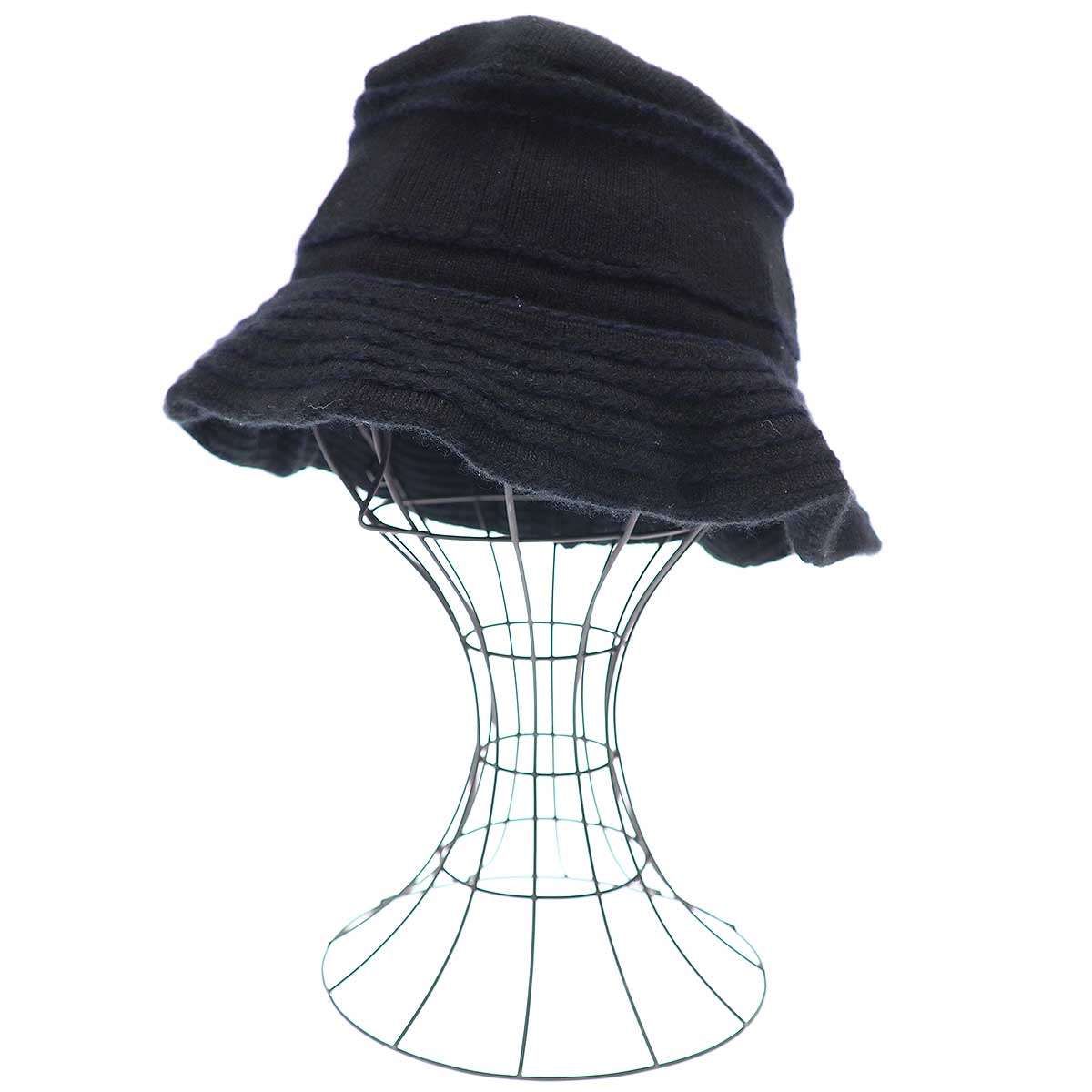 BARRIE バリー コットンカシミヤニット ハット ブラック - メルカリ